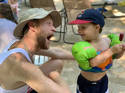 Water fight at the pool