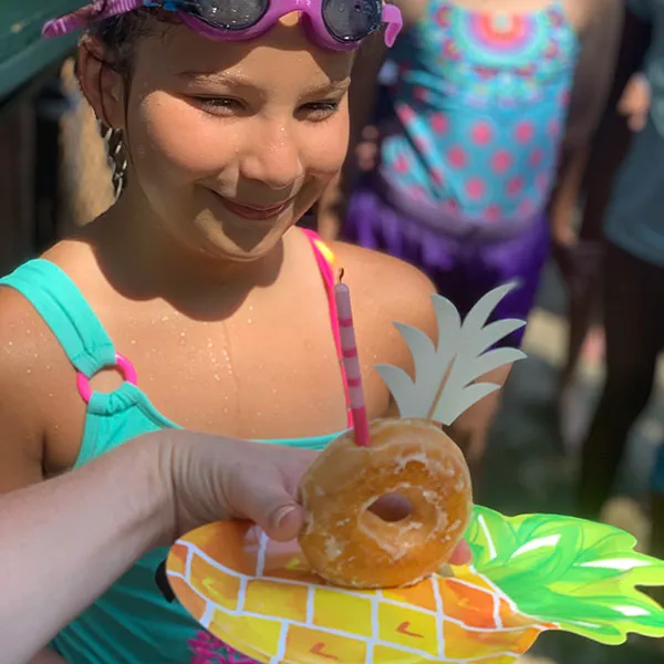 A birthday treat at a pool party